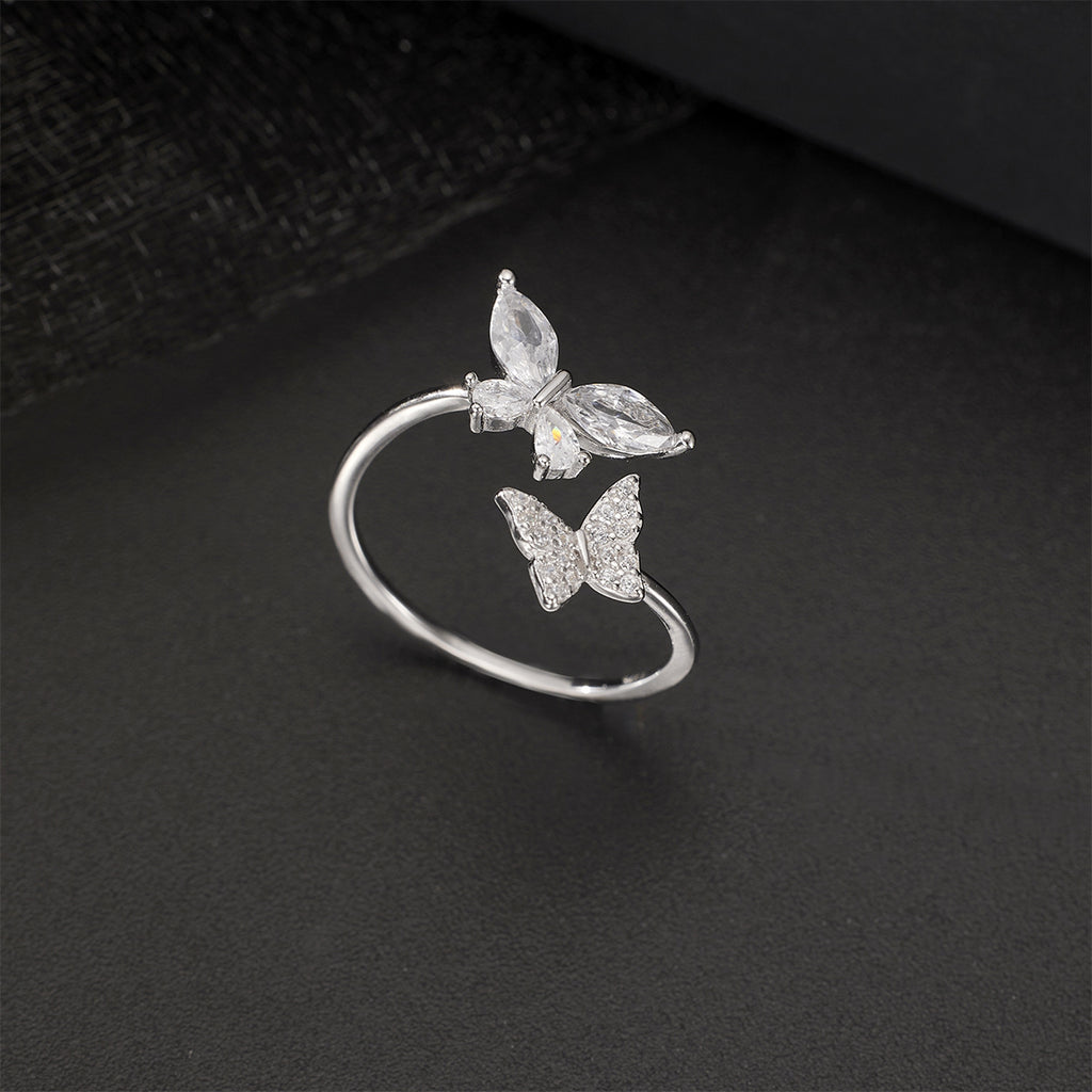 Damen Ring mit elegantem Schmetterlingsdesign und funkelnden Zirkonia Shop Nory