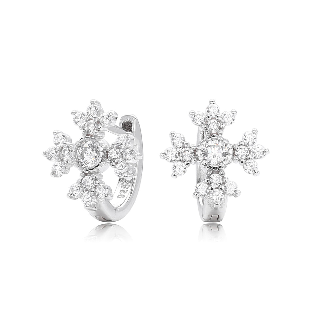 Damen Ohrhänger mit funkelndem Zirkon und goldfarbener 925 Sterlingsilber-Fassung Shop Nory