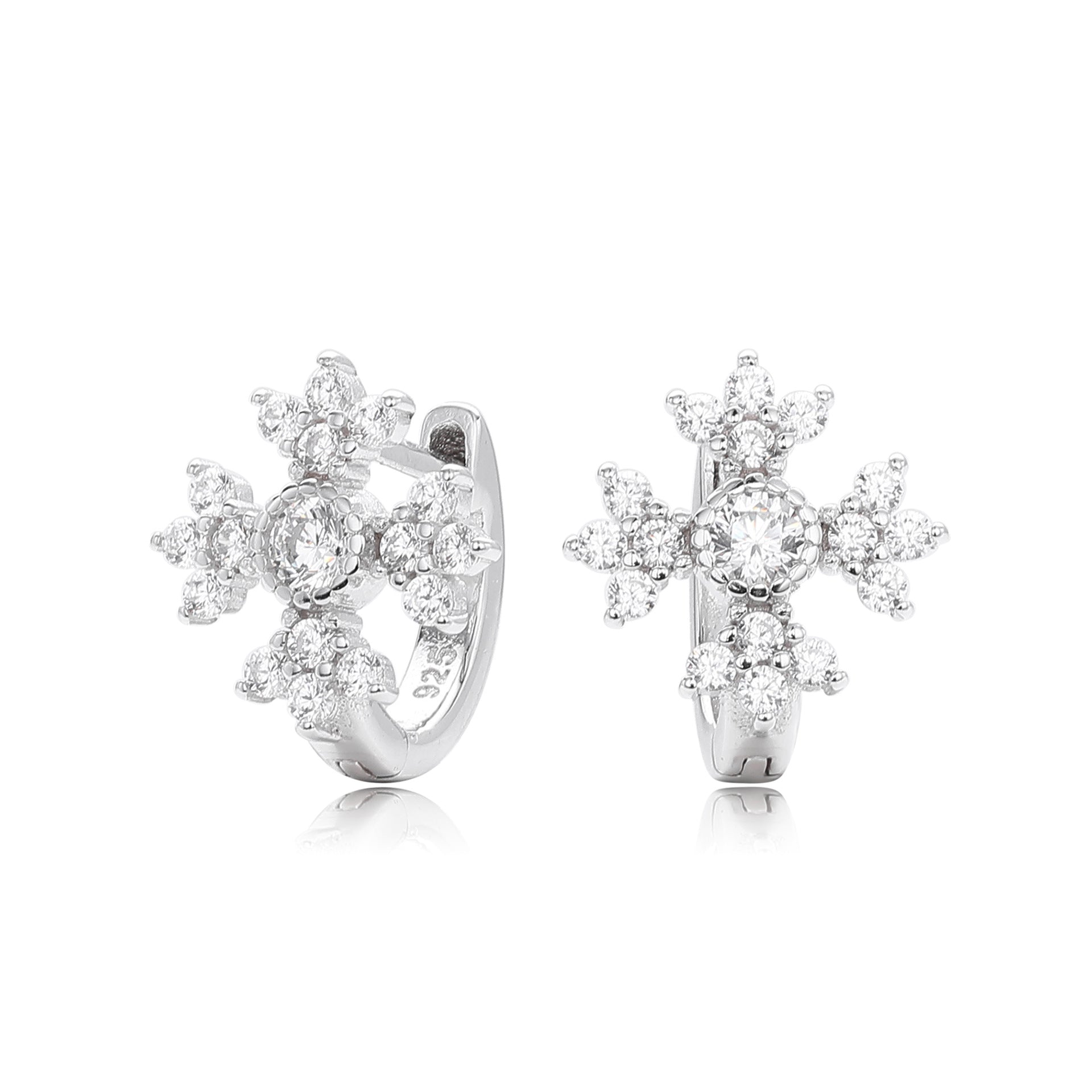 Damen Ohrhänger mit funkelndem Zirkon und goldfarbener 925 Sterlingsilber-Fassung Shop Nory