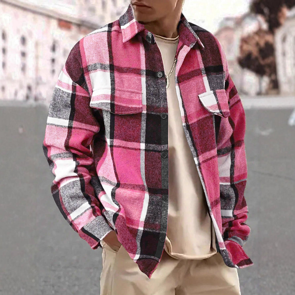 Herren nan weite Karo-Hemdenjacke aus weichem Flanell mit aufgesetzten Brusttaschen