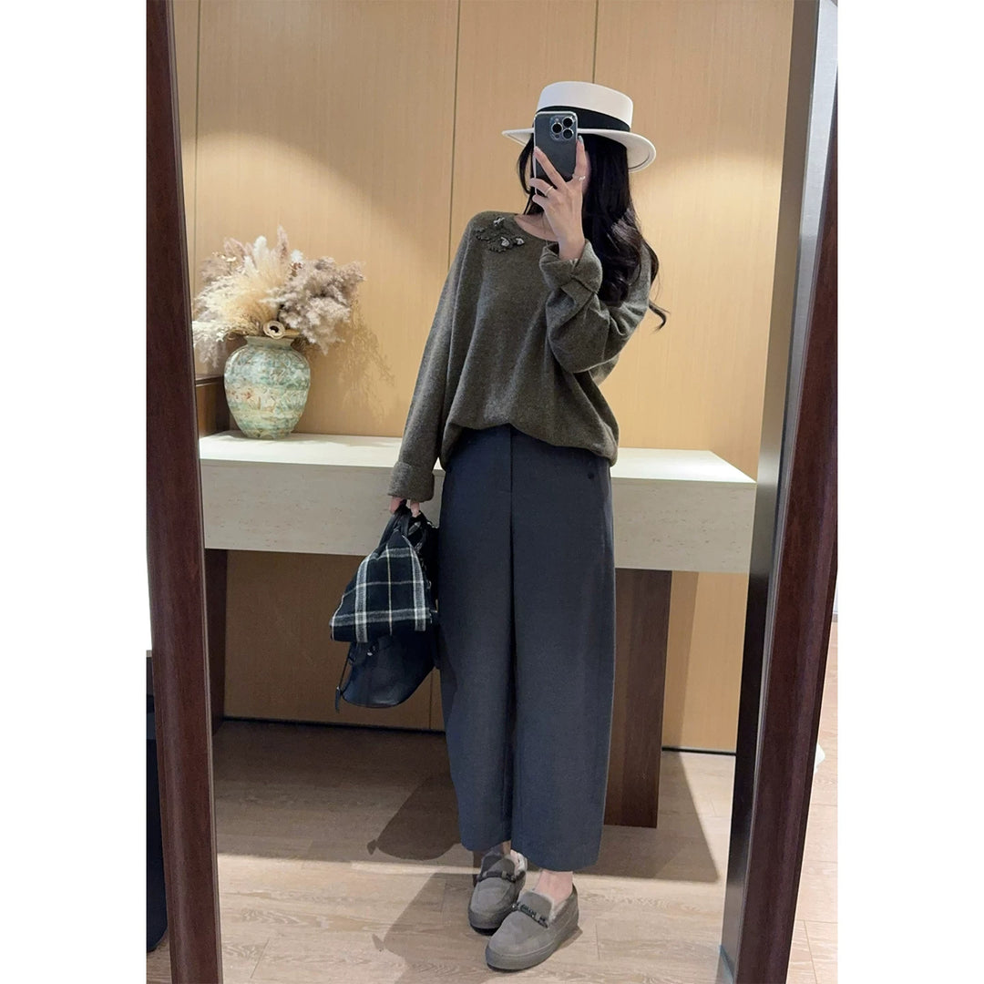 Damen Elegante und weite Anzughose Shop Nory