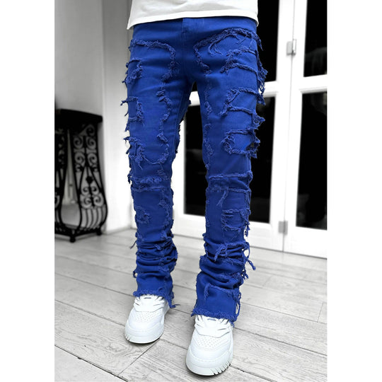 Herren Zerrissene Denim-Hose im lässigen Stil mit einzigartigem Design