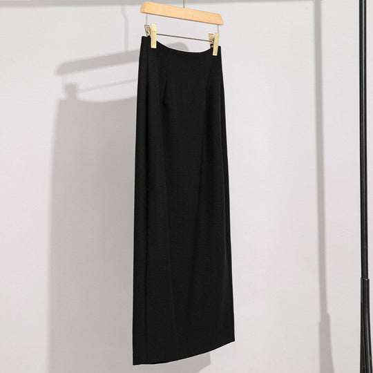 Damen Maxirock aus Feinstrick mit geradem Fall und hoher Taille Shop Nory