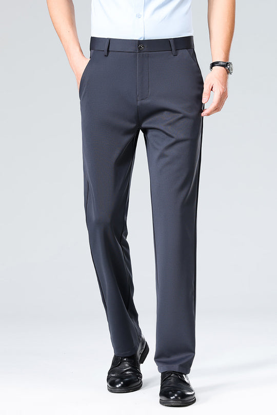 Herren Elegante gerade geschnittene Stretch-Businesshose mit Bügelfalte Shop Nory