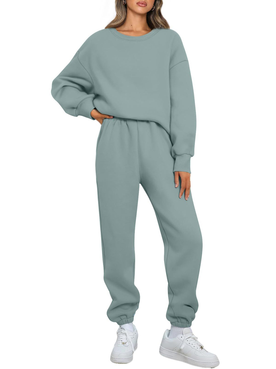Damen nan gemütliches zweiteiliges Lounge-Set aus French-Terry mit Oversize-Sweatshirt und taillierter Jogginghose Shop Nory