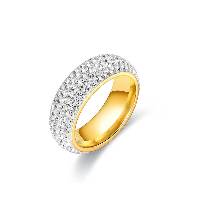Damen Ring mit funkelndem Zirkonia-Besatz und luxuriösem Goldrand Shop Nory