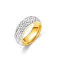 Damen Ring mit funkelndem Zirkonia-Besatz und luxuriösem Goldrand Shop Nory