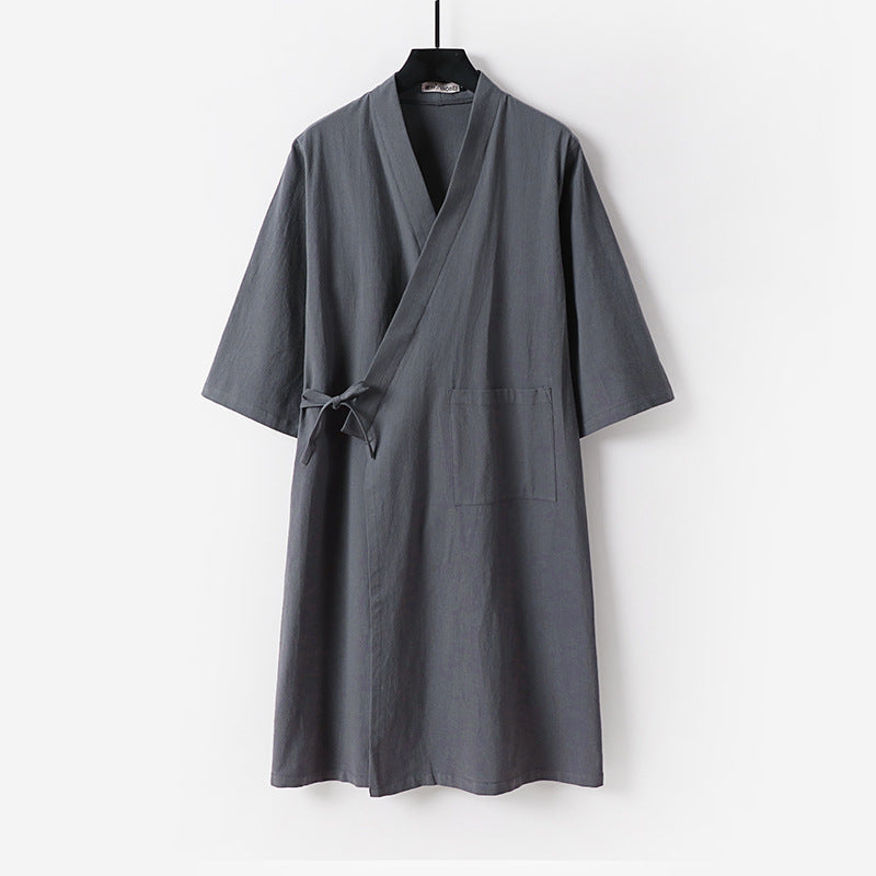 Damen Kimono-Wickelkleid mit Bindegürtel und aufgesetzten Taschen Shop Nory