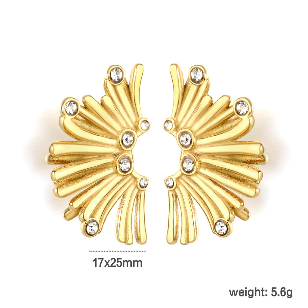 Damen Hängende Ohrstecker mit ovalem Tigerauge und elegantem goldfarbenem Rahmen Shop Nory