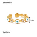 Damen Offener Ring mit funkelnden Zirkonia und schützenden Auge-Motiven Shop Nory