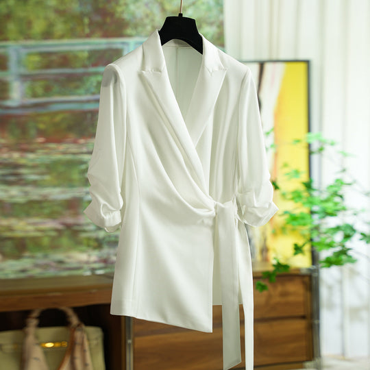 Damen Modische Wickelblazer-Jacke Shop Nory