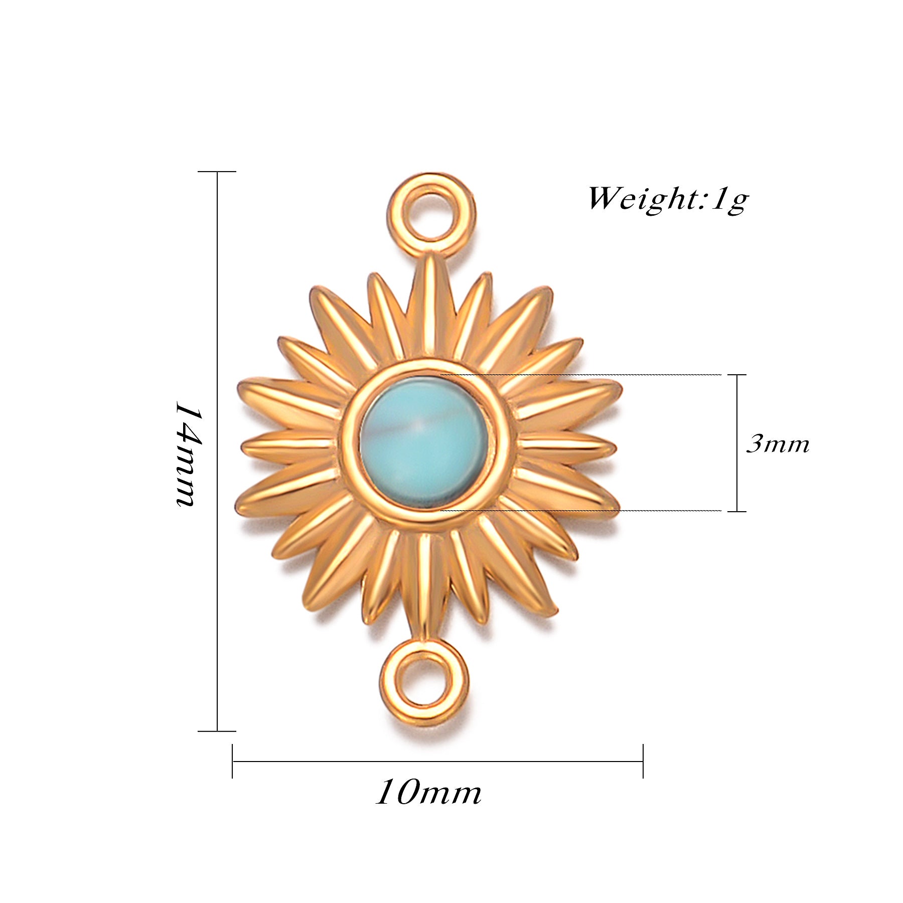 Damen Sonnenanhänger mit schwarzem Stein und goldenem Finish Shop Nory