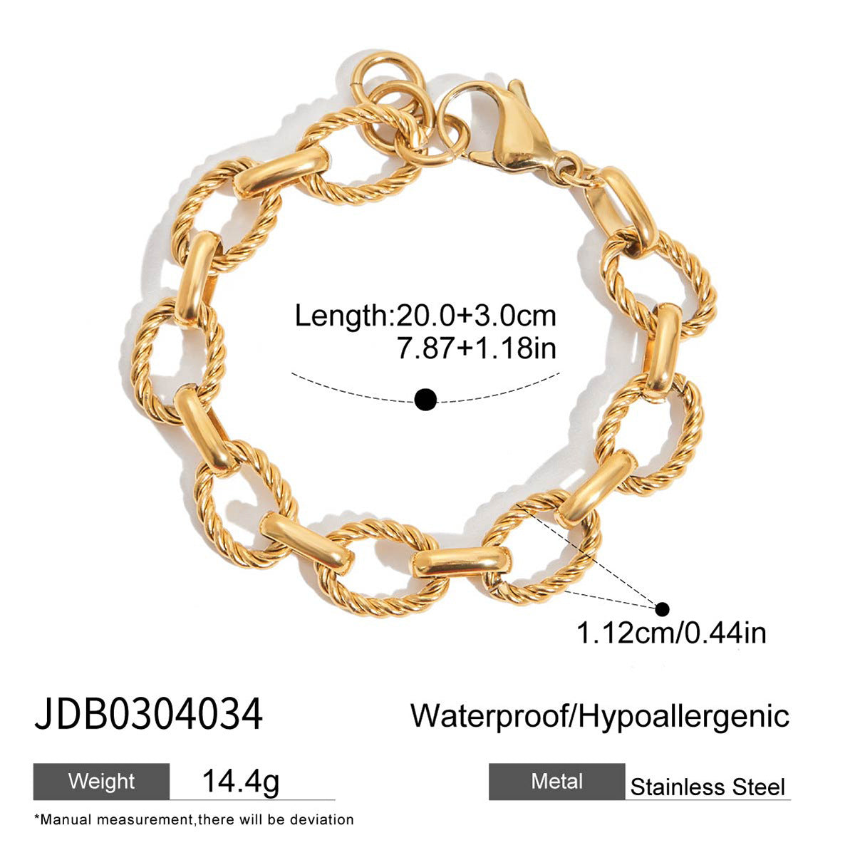 Damen Armband aus wasserdichtem, hypoallergenem Edelstahl mit drehbarem Design Shop Nory