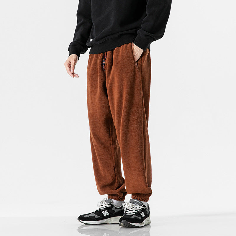 Herren Weit geschnittene Fleece-Jogginghose mit elastischen Bündchen und Eingrifftaschen Shop Nory