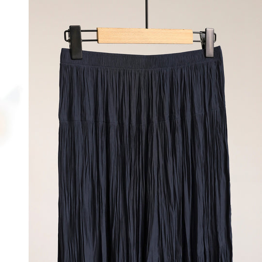 Damen Eleganter Faltenrock mit hohem Bund und fließendem Stoff Shop Nory