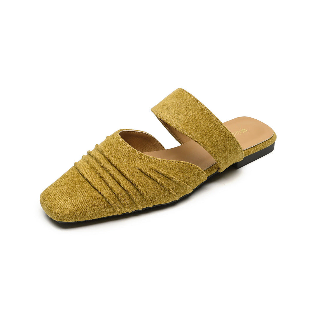 Damen Mokassin-Sandalen mit eleganten Riemen und stylischem Faltendesign Shopnory