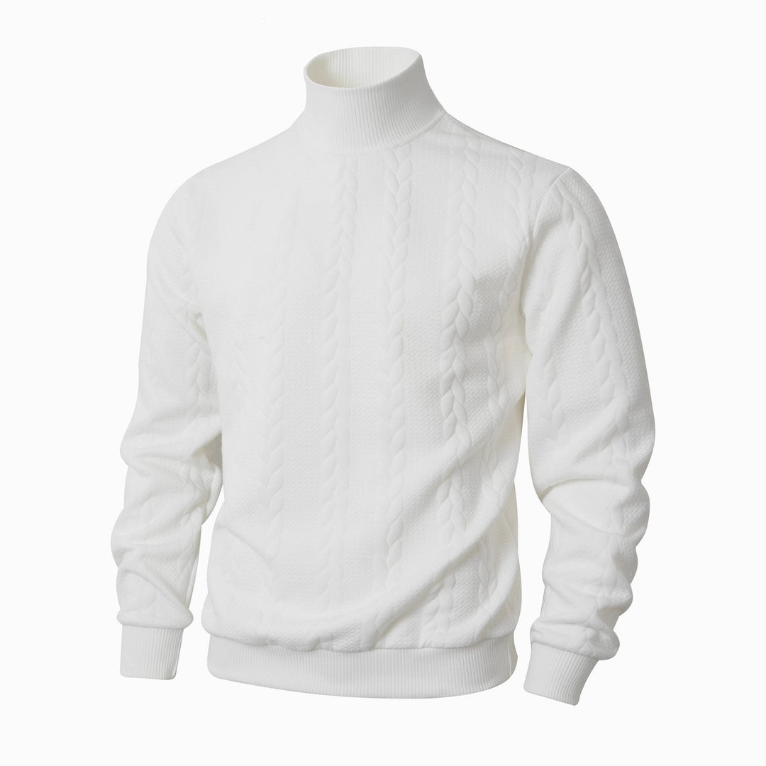 Herren Rollkragenpullover mit Zopfstrickmuster und gerippten Bündchen Shop Nory