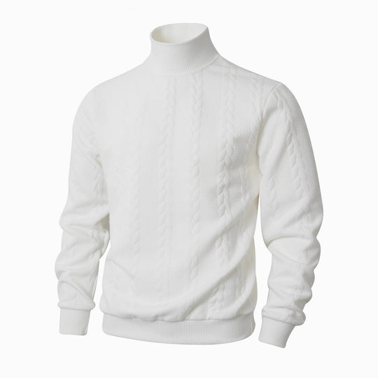 Herren Rollkragenpullover mit Zopfstrickmuster und gerippten Bündchen Shop Nory