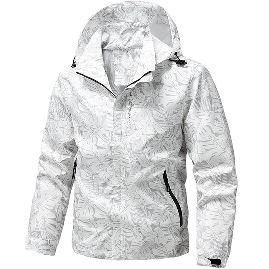 Herren Leichte Outdoor-Jacke mit Kapuze und Print Shop Nory