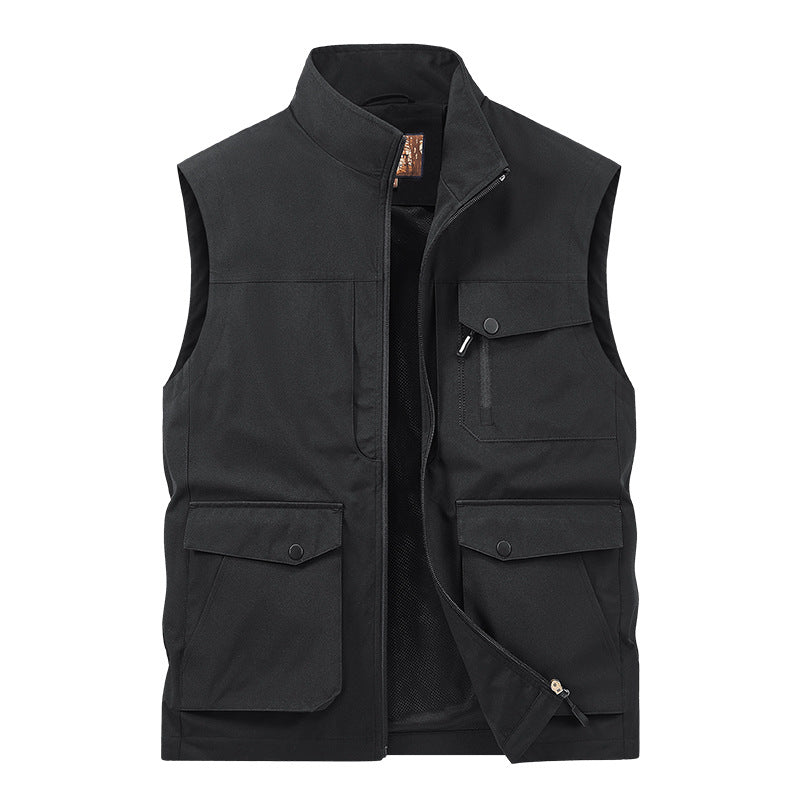 Herren Outdoor-Utilityweste mit Multitaschen, Reißverschluss und Meshfutter Shop Nory
