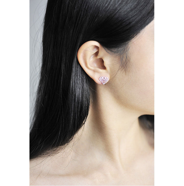 Damen geometrische Ohrstecker aus feinem Silber Shop Nory