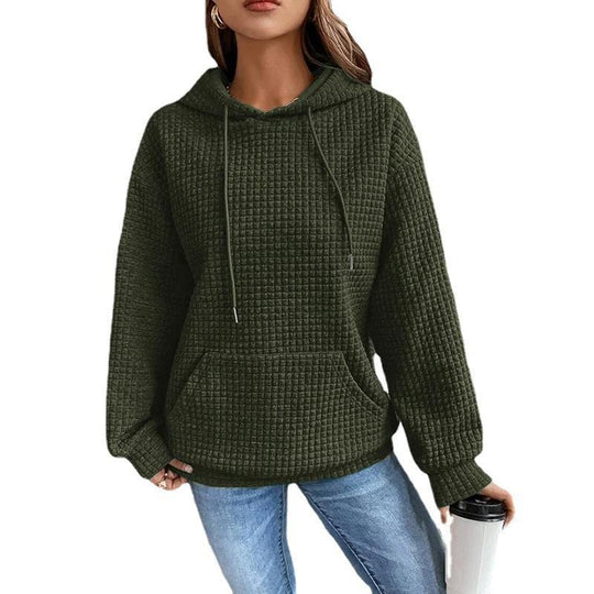 Damen lässiger Hoodie mit strukturierter Oberfläche und praktischer Kängurutasche
