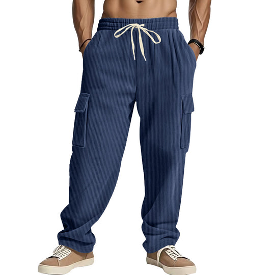 Herren Cordcargo-Hose mit weitem Bein, Tunnelzugbund und aufgesetzten Cargotaschen Shop Nory