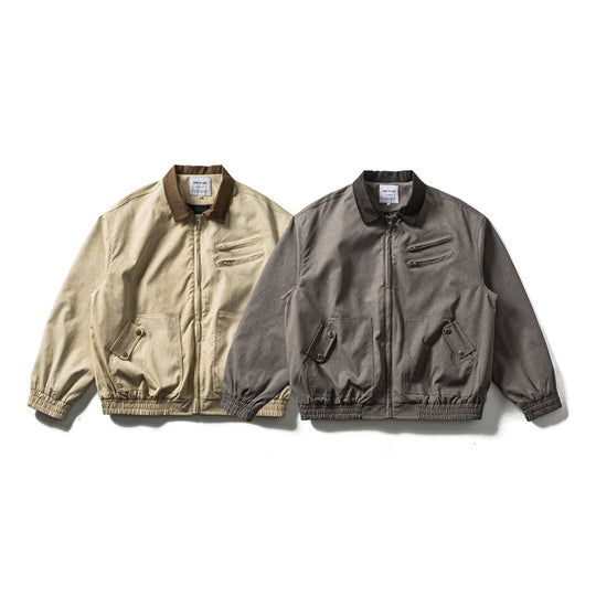 Herren Boxy-Canvas-Blousonjacke im Utility-Look mit Cordkragen und Zip-Brusttaschen Shop Nory
