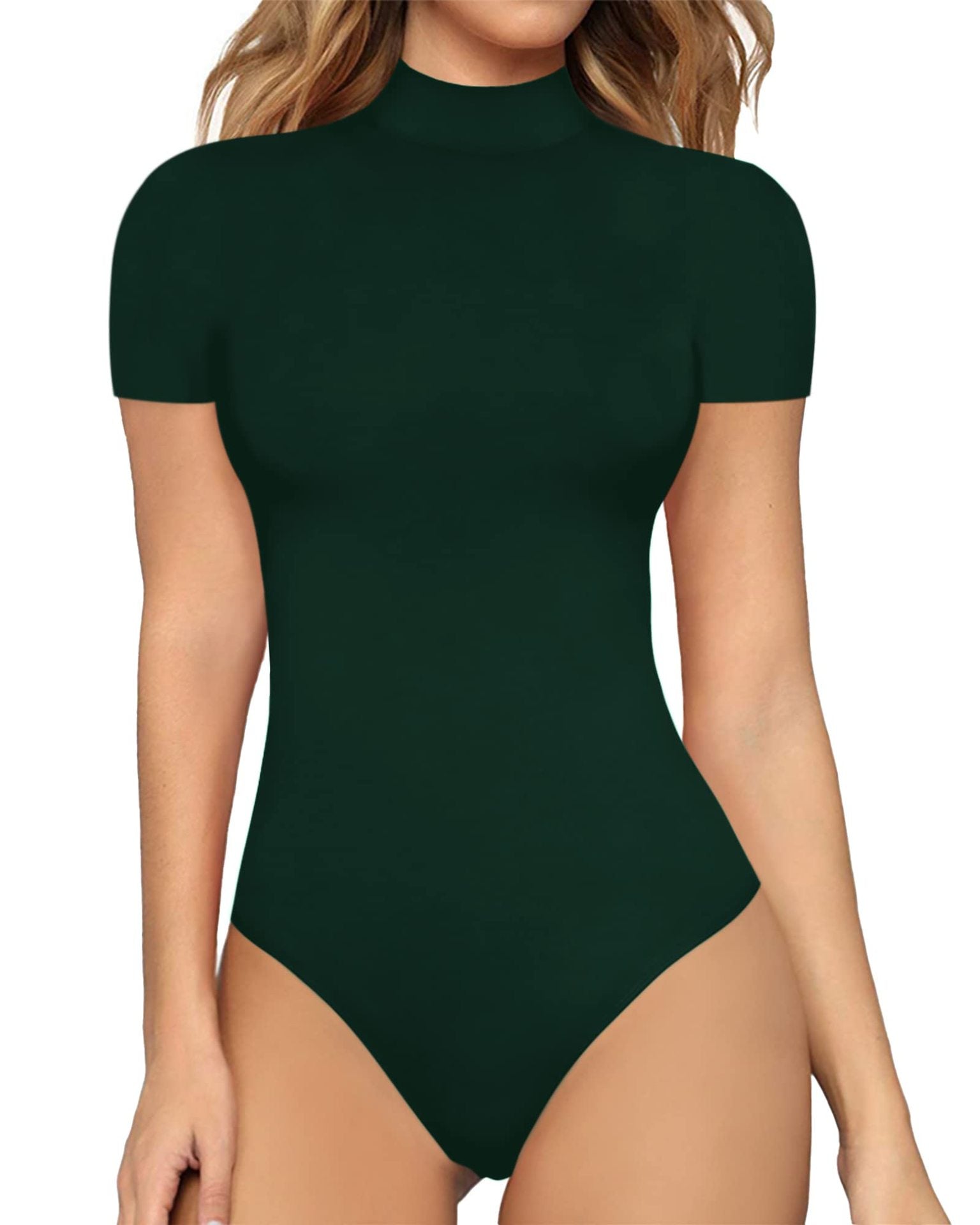 Damen Body mit kurzem Ärmel und hohem Kragen