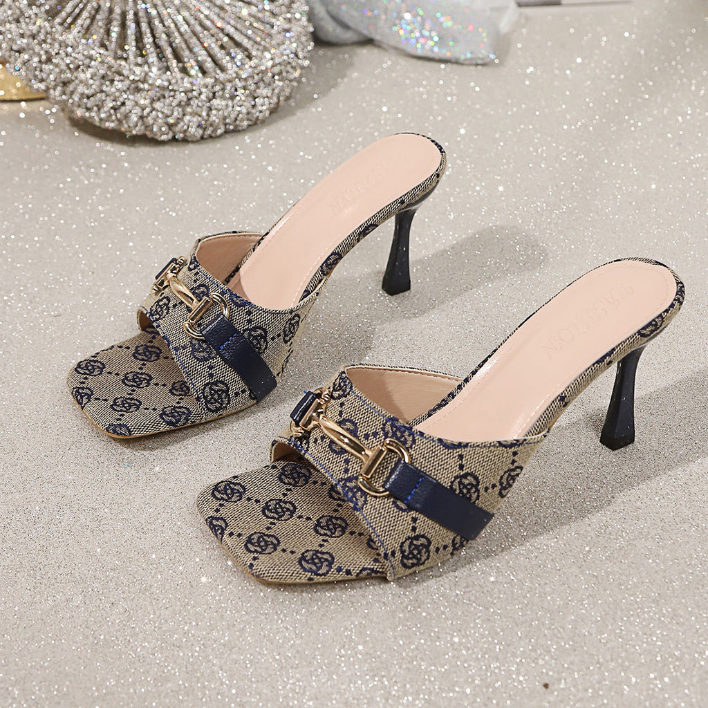 Damen modische Slingback-Pantoletten mit schickem Riemendesign und elegantem Absatz