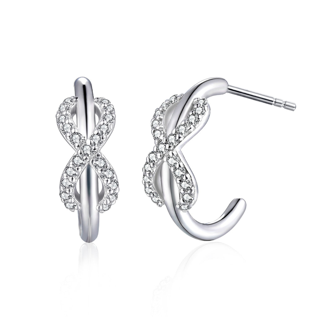 Damen-Ohrstecker im eleganten Unendlichkeit-Design mit funkelnden Zirkonia Shop Nory