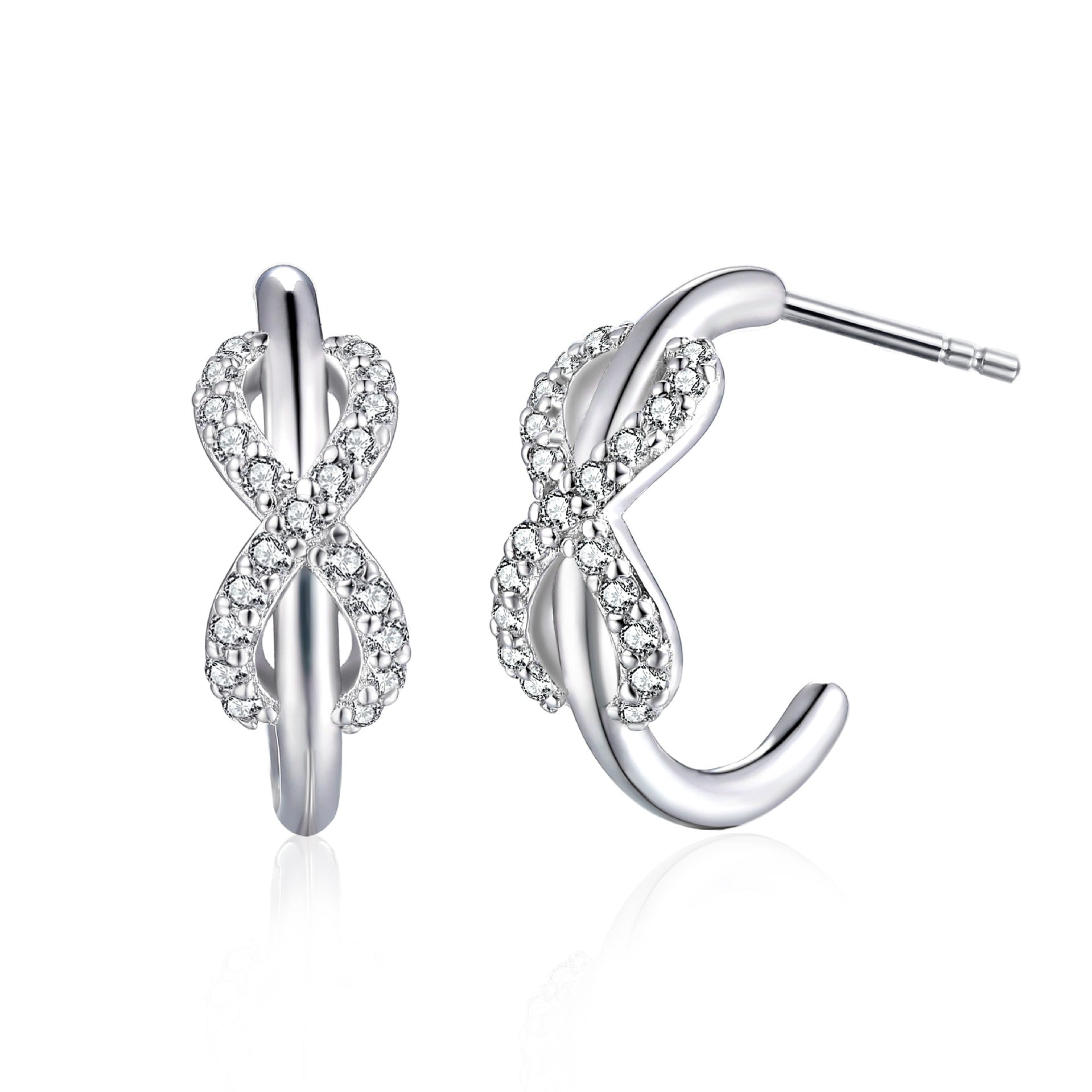 Damen-Ohrstecker im eleganten Unendlichkeit-Design mit funkelnden Zirkonia Shop Nory