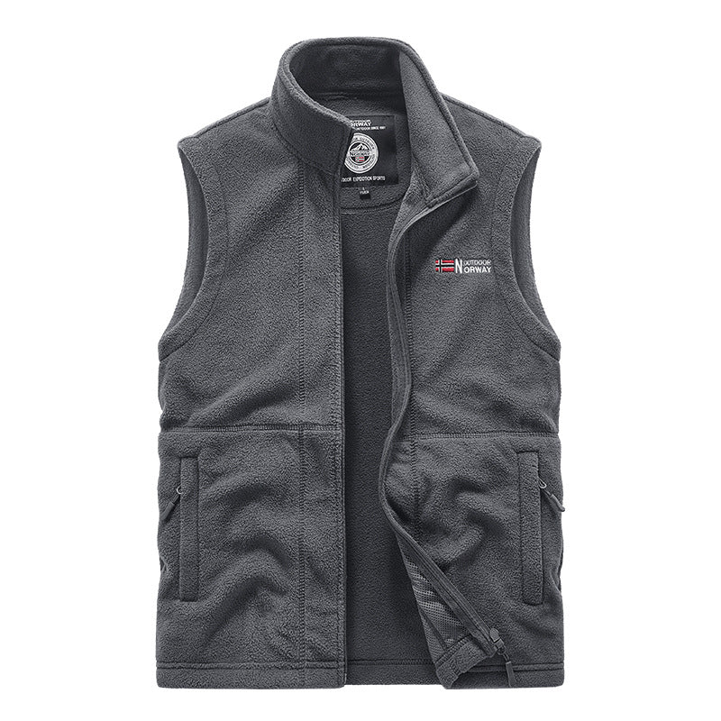 Herren Fleece-Weste mit hohem Kragen und praktischen Taschen Shop Nory