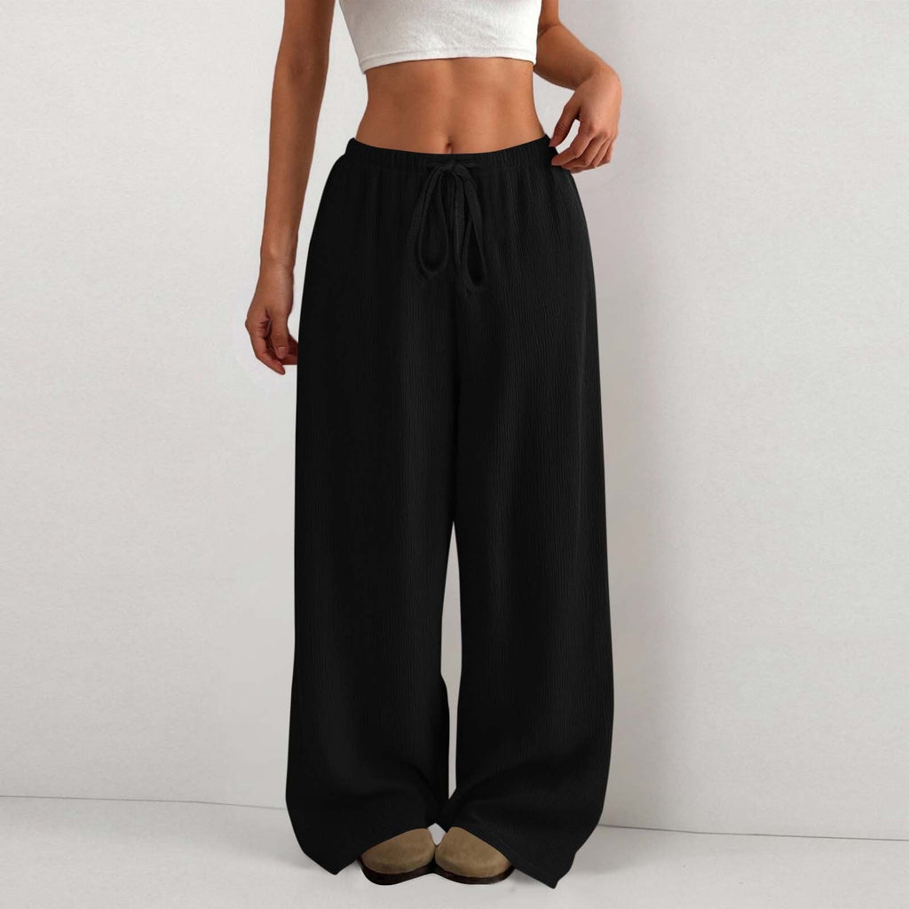Damen Weite Sommerhose aus leichtem Stoff mit Gummizug