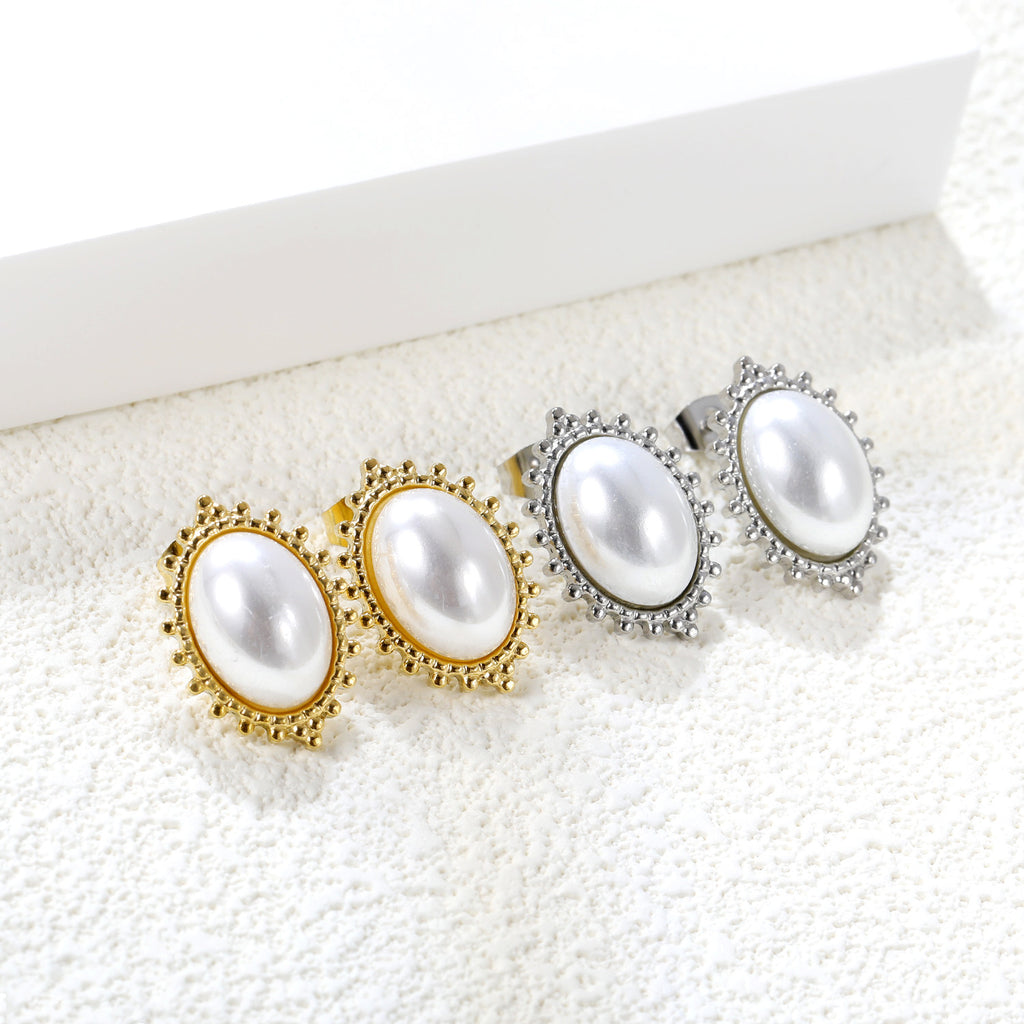 Damen Ohrhänger mit elegantem ovalem Design und funkelnden Zirkonia Shop Nory