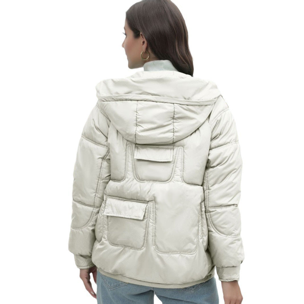 Damen Stepp-Kapuzenjacke wattiert mit Reißverschluss und tailliertem Schnitt Shop Nory