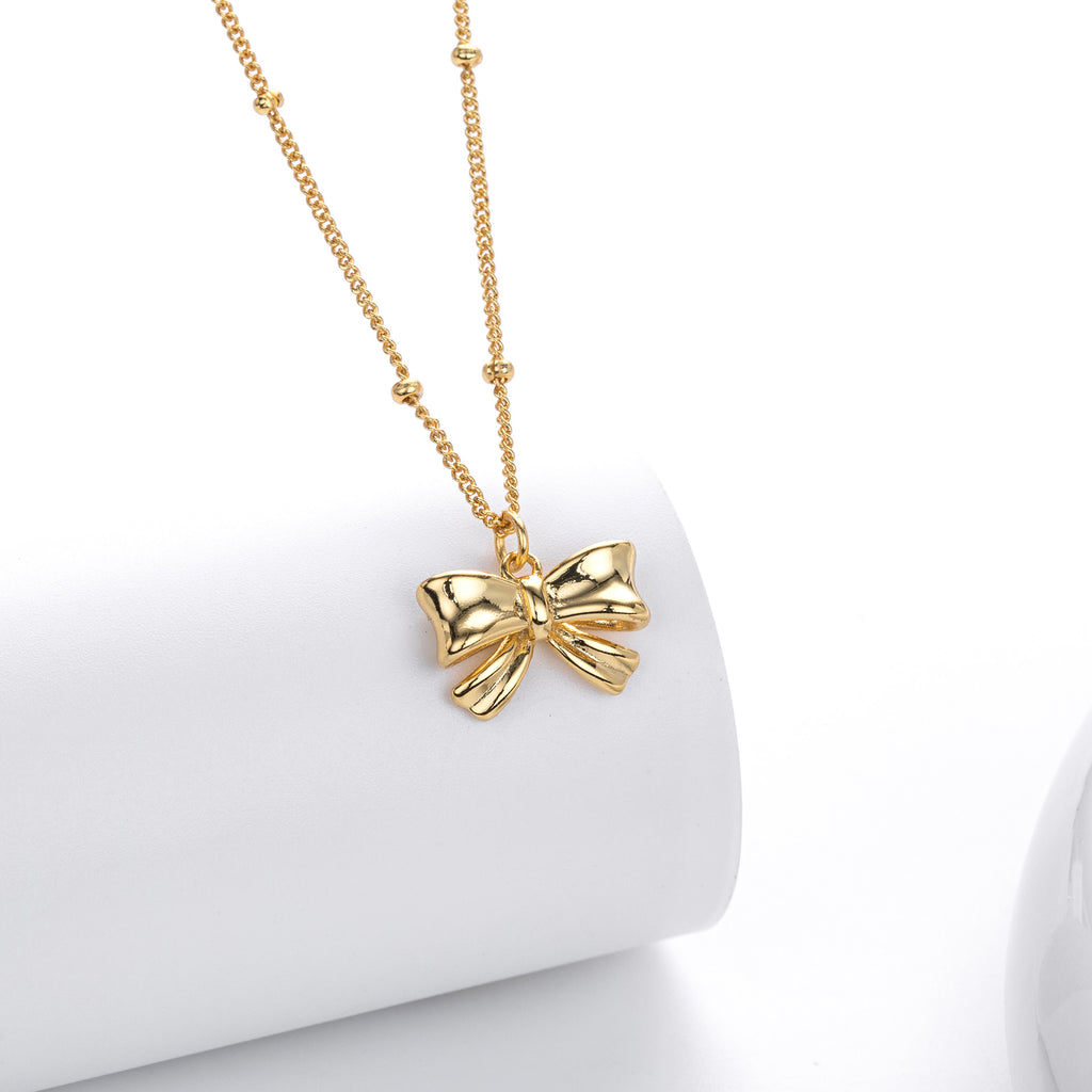 Damen Halskette mit elegantem Schleifenanhänger aus 925 Sterling Silber Shop Nory