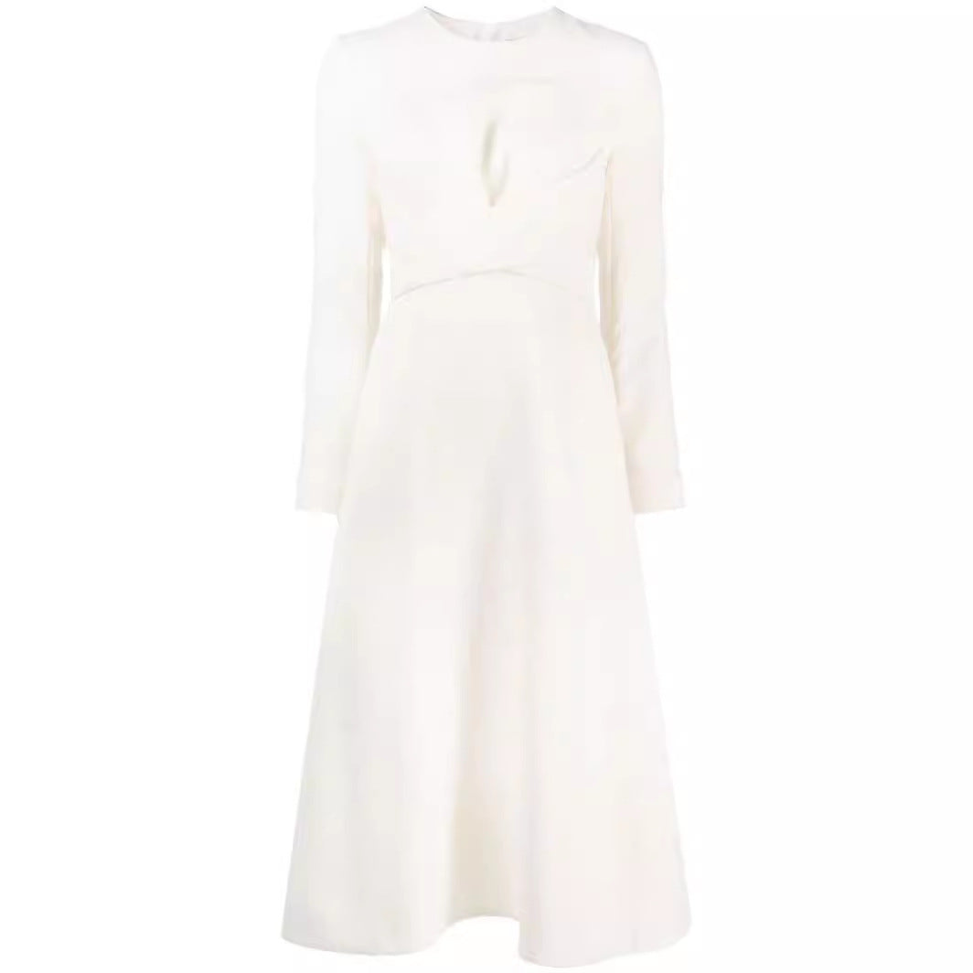 Damen Midikleid mit taillierter Drapierung und A-Linien Rock Shop Nory