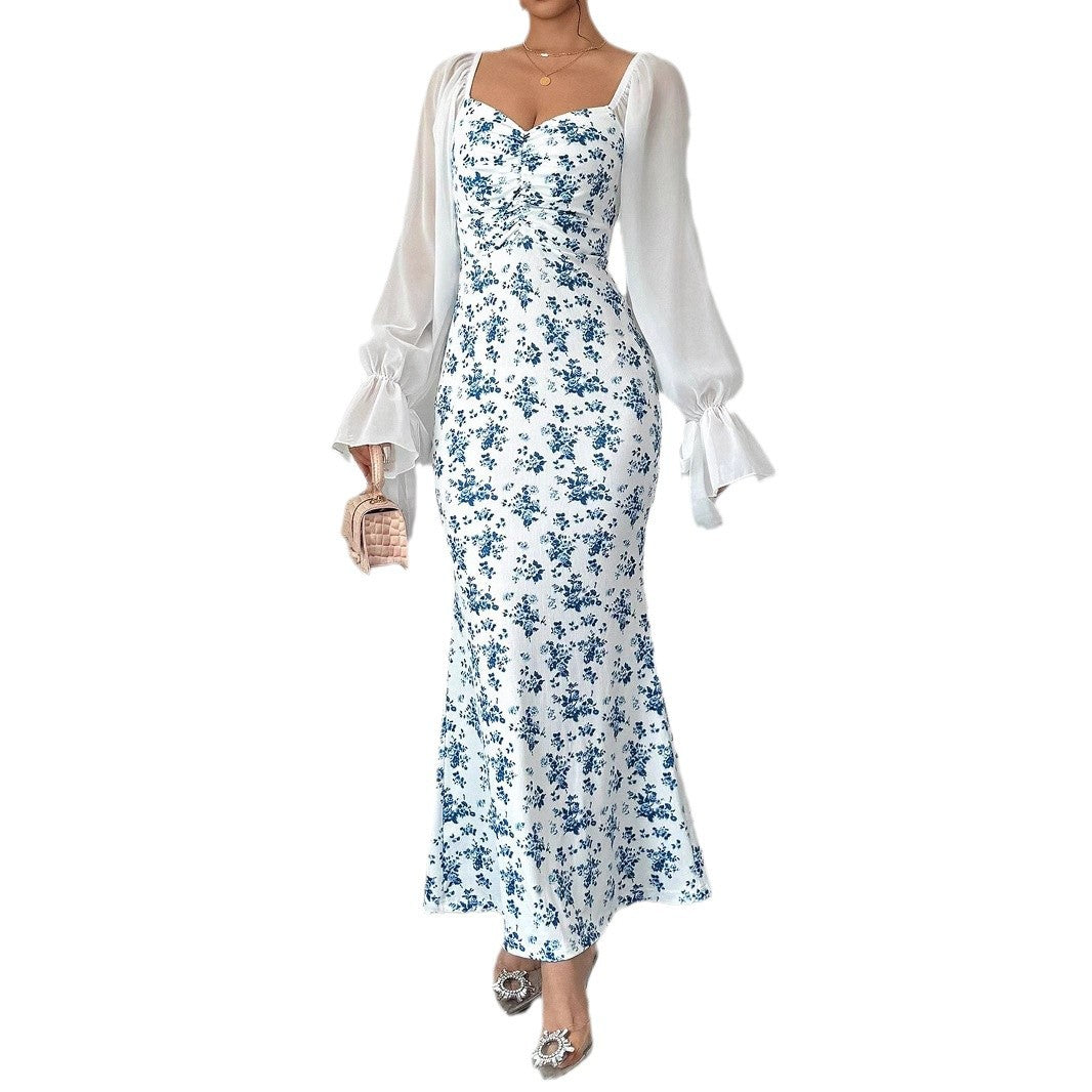 Damen Figurbetontes Maxikleid mit herzförmigem Ausschnitt und geraffter Brust Shop Nory