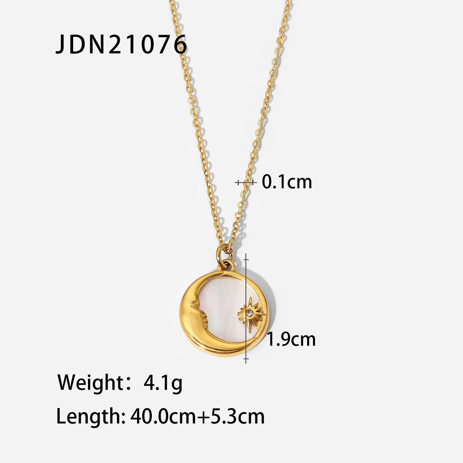 Damen Halskette mit detailverliebt gestaltetem Sonnen- und Mondanhänger Shop Nory
