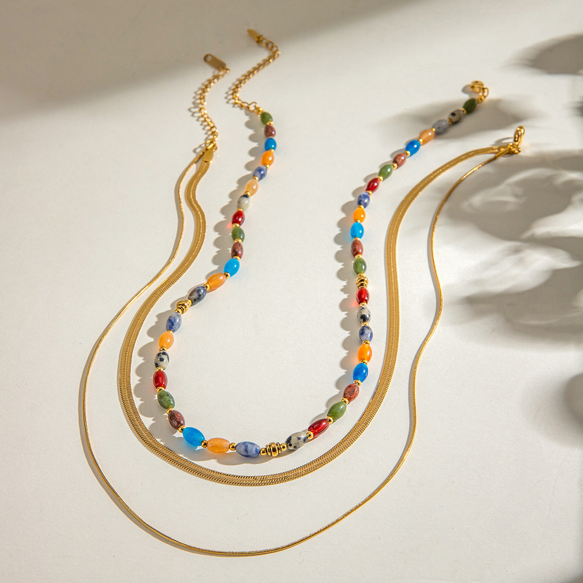 Damen Halskette mit eleganter mehrlagiger Struktur Shop Nory