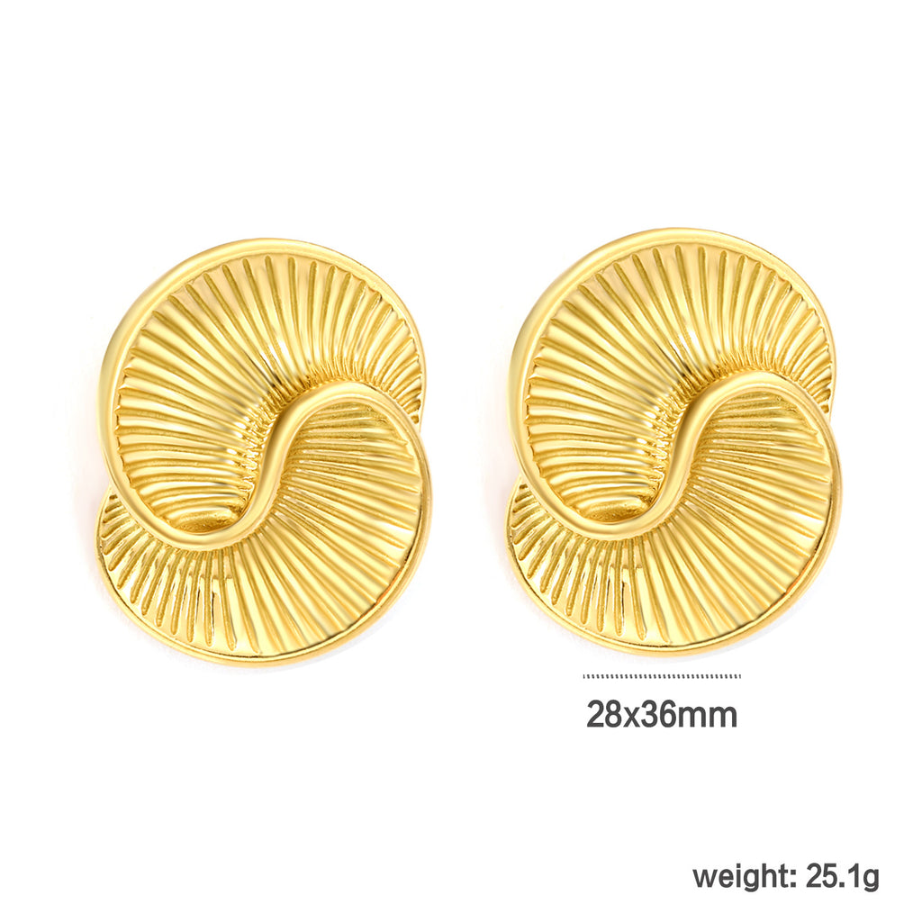 Damen Hängende Ohrstecker mit eleganten runden Plättchen aus hochwertigem Edelstahl Shop Nory