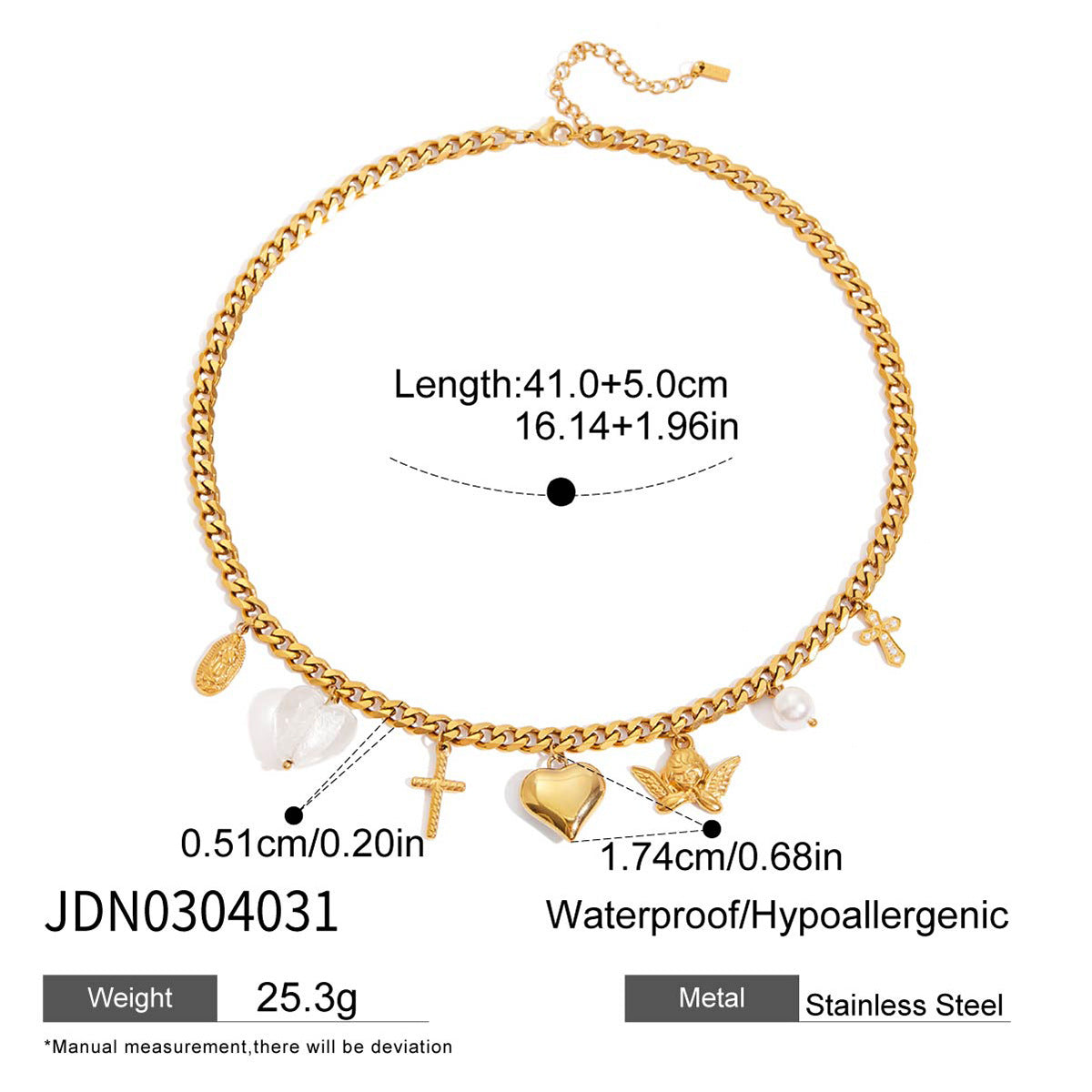 Damen Halskette mit feinen eleganten Anhängern aus hypoallergenem Edelstahl Shop Nory