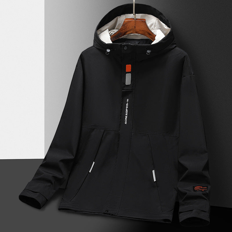 Herren Leichte Utility-Regenjacke mit Kapuze, winddichtem Softshell und reflektierenden Einsätzen Shop Nory