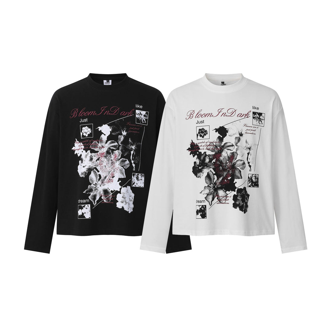 Damen Langarmshirt mit floralem Fotoprint und Oversize-Boxy-Schnitt Shop Nory
