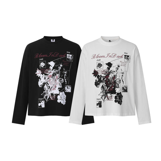 Damen Langarmshirt mit floralem Fotoprint und Oversize-Boxy-Schnitt Shop Nory
