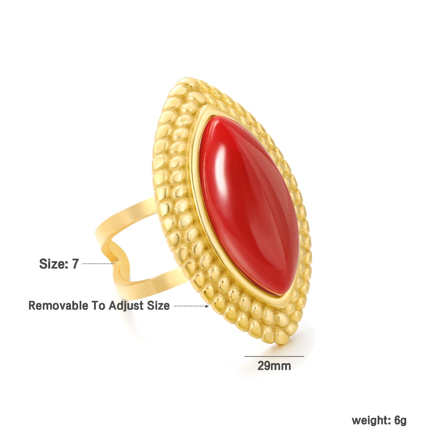 Damen stilvoller Ring mit rosa Quarz und hochwertiger Goldbeschichtung Shop Nory