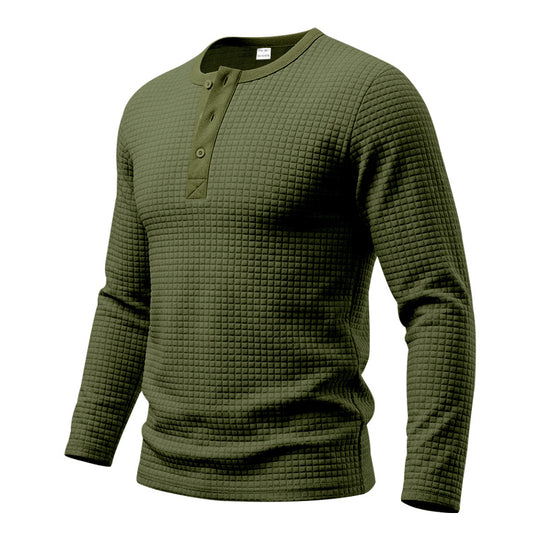 Herren Strukturiertes Waffel-Thermalshirt mit Henley-Knopfleiste und gerundetem Saum Shop Nory