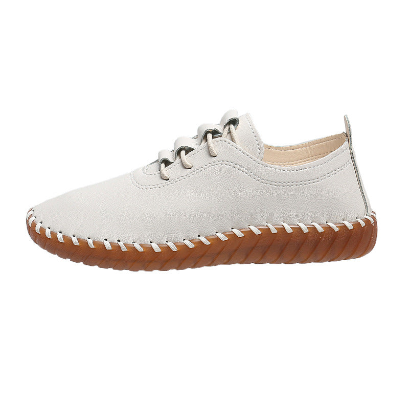 Damen handgenähter Komfort-Sneaker mit elastischer Schnürung und profilierter Kautschuksohle Shop Nory