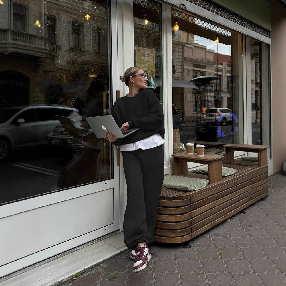 Damen Oversize-Sweatshirt und High-Waist Lounge-Jogginghose Set aus brushed Baumwollmix Shop Nory